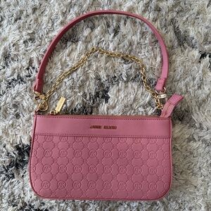 Anne Klein Pink Shoulder Bag with Gold Chain